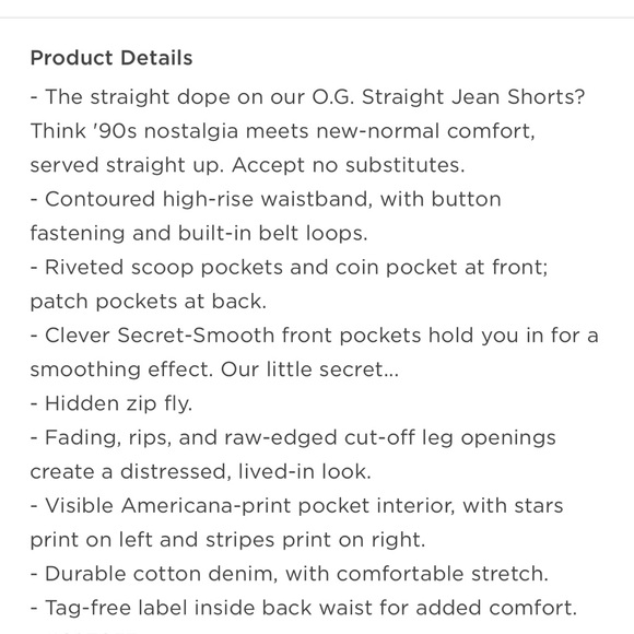 OLD NAVY High-Waisted O.G. Americana Cut-Off Jean Shorts 8 NWT - Picture 6 of 6